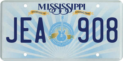 MS license plate JEA908