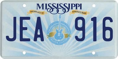 MS license plate JEA916