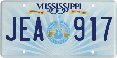 MS license plate JEA917