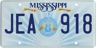 MS license plate JEA918