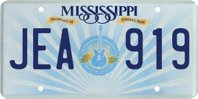 MS license plate JEA919