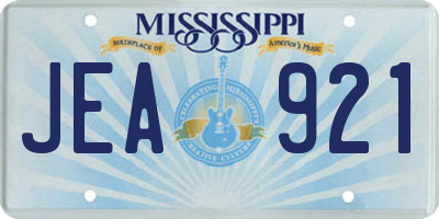 MS license plate JEA921