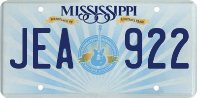 MS license plate JEA922