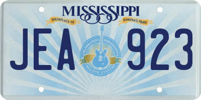 MS license plate JEA923