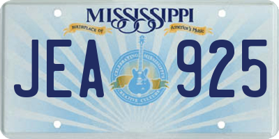 MS license plate JEA925