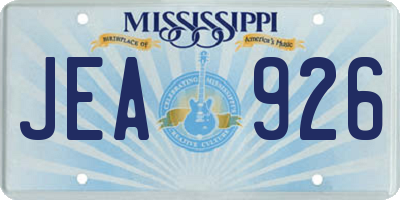 MS license plate JEA926