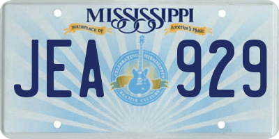 MS license plate JEA929