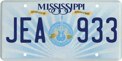 MS license plate JEA933
