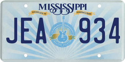 MS license plate JEA934