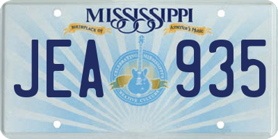 MS license plate JEA935