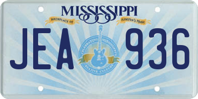 MS license plate JEA936