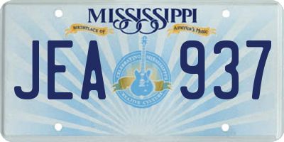 MS license plate JEA937