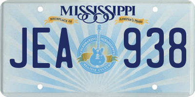 MS license plate JEA938