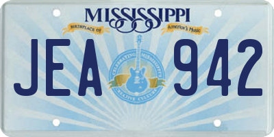 MS license plate JEA942