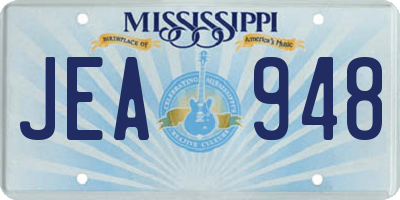 MS license plate JEA948