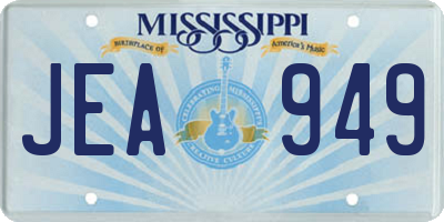 MS license plate JEA949