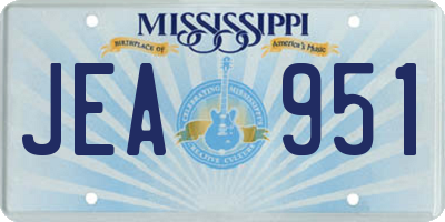 MS license plate JEA951