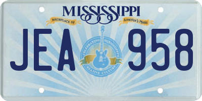 MS license plate JEA958