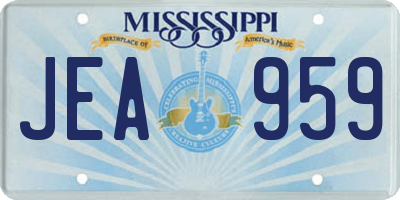 MS license plate JEA959