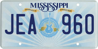 MS license plate JEA960