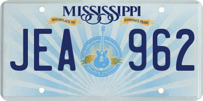 MS license plate JEA962