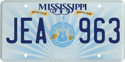 MS license plate JEA963