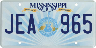 MS license plate JEA965