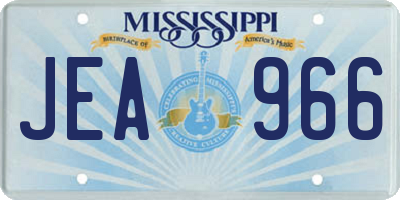 MS license plate JEA966