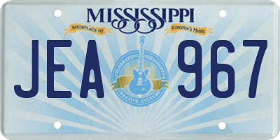 MS license plate JEA967