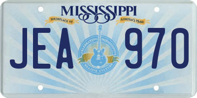 MS license plate JEA970