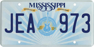 MS license plate JEA973