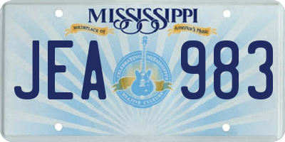 MS license plate JEA983