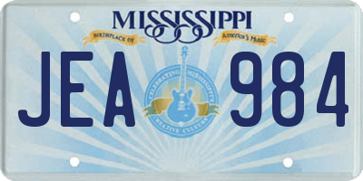 MS license plate JEA984