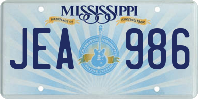 MS license plate JEA986