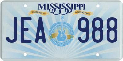 MS license plate JEA988