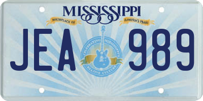 MS license plate JEA989