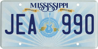 MS license plate JEA990