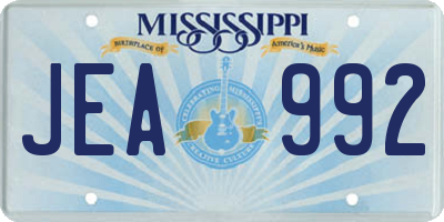 MS license plate JEA992