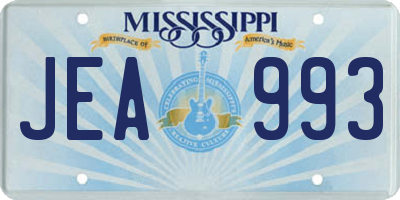 MS license plate JEA993