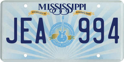 MS license plate JEA994