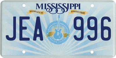 MS license plate JEA996