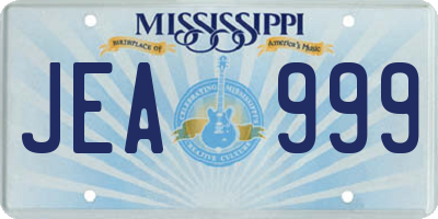 MS license plate JEA999