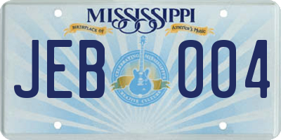 MS license plate JEB004
