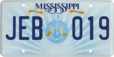 MS license plate JEB019