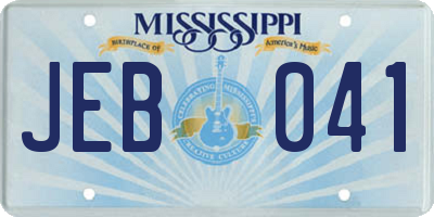 MS license plate JEB041