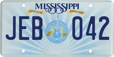 MS license plate JEB042