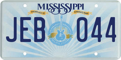 MS license plate JEB044