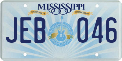 MS license plate JEB046