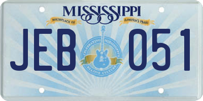 MS license plate JEB051