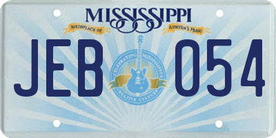 MS license plate JEB054